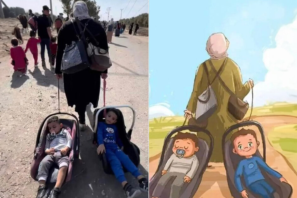 Mère héroïque de Gaza sauve ses enfants pendant 5h