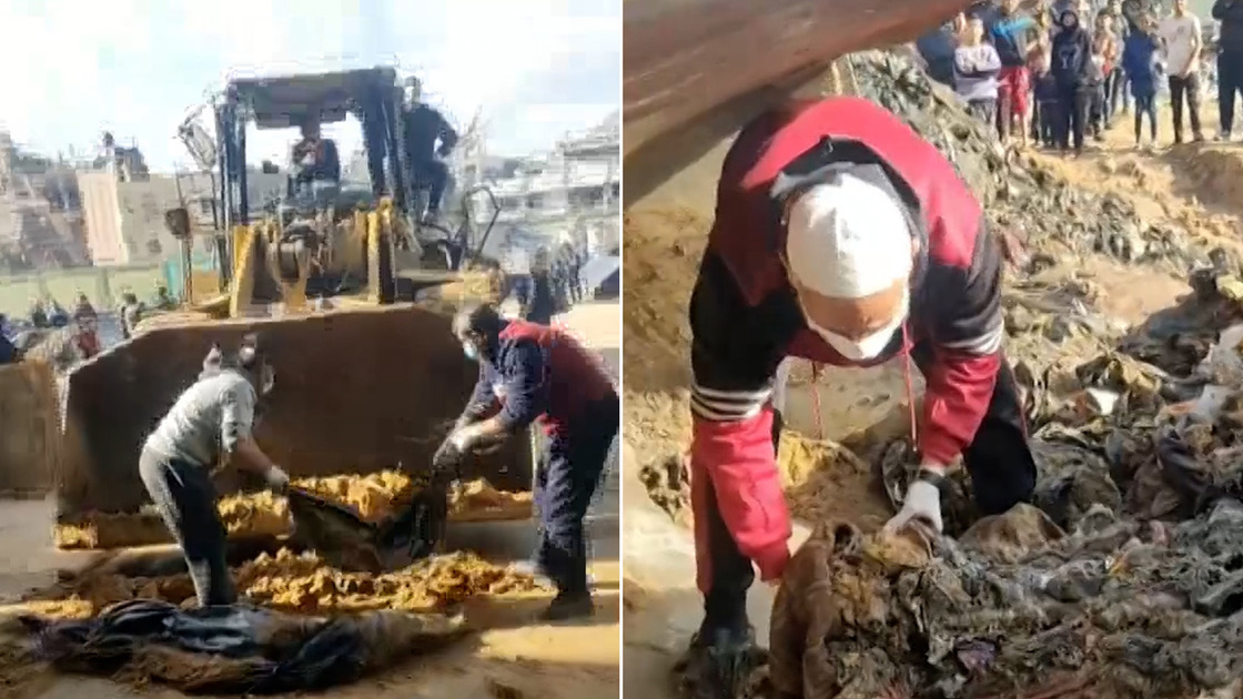 Exhumation de 30 corps exécutés et ligotés au nord de Gaza