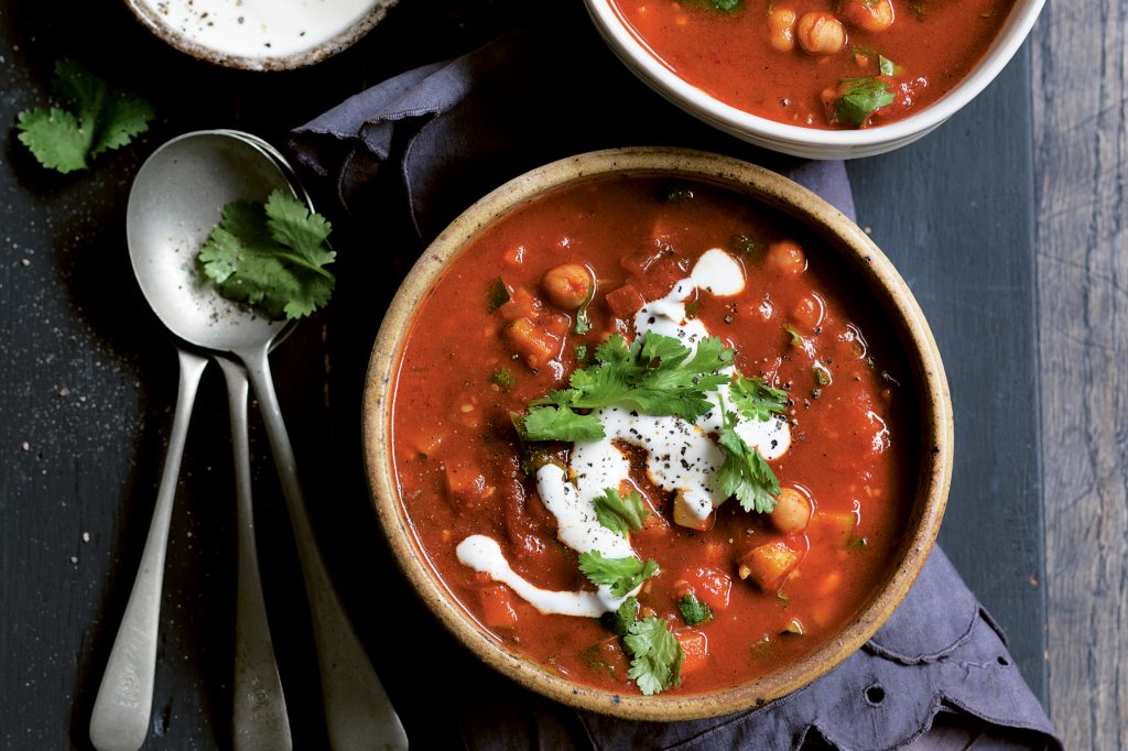 Velouté indien de légumes et pois chiches au curry