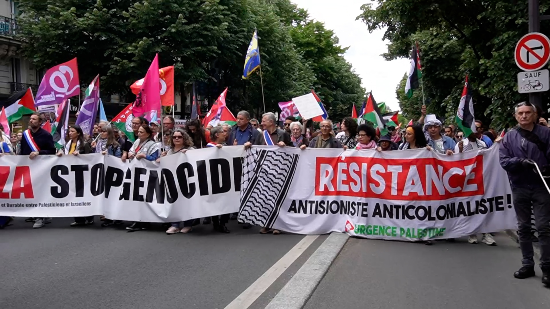 Des politiciens français soutiennent Gaza pendant une manifestation