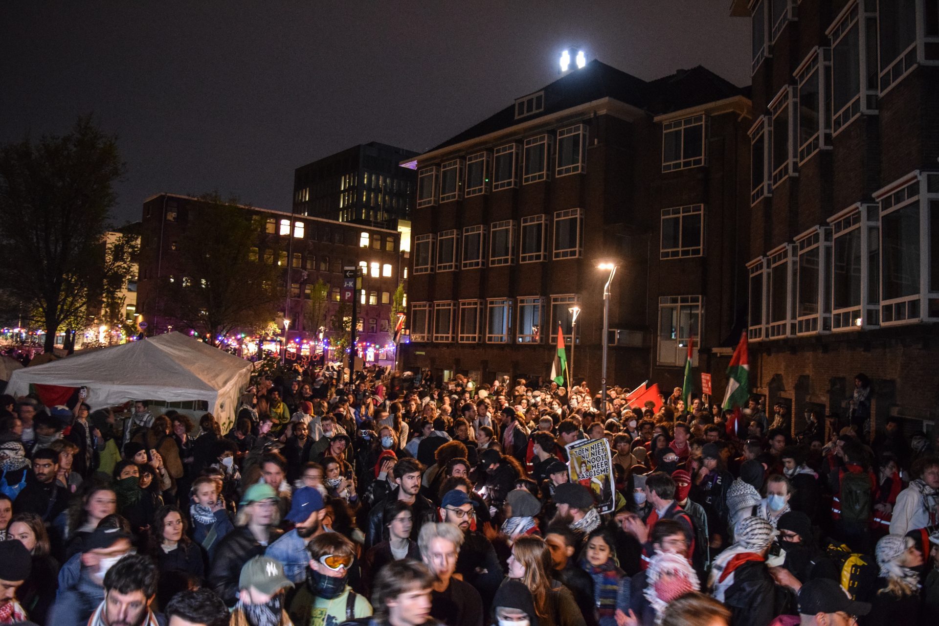 Etudiants belges et néerlandais contre la guerre d'Israël à Gaza
