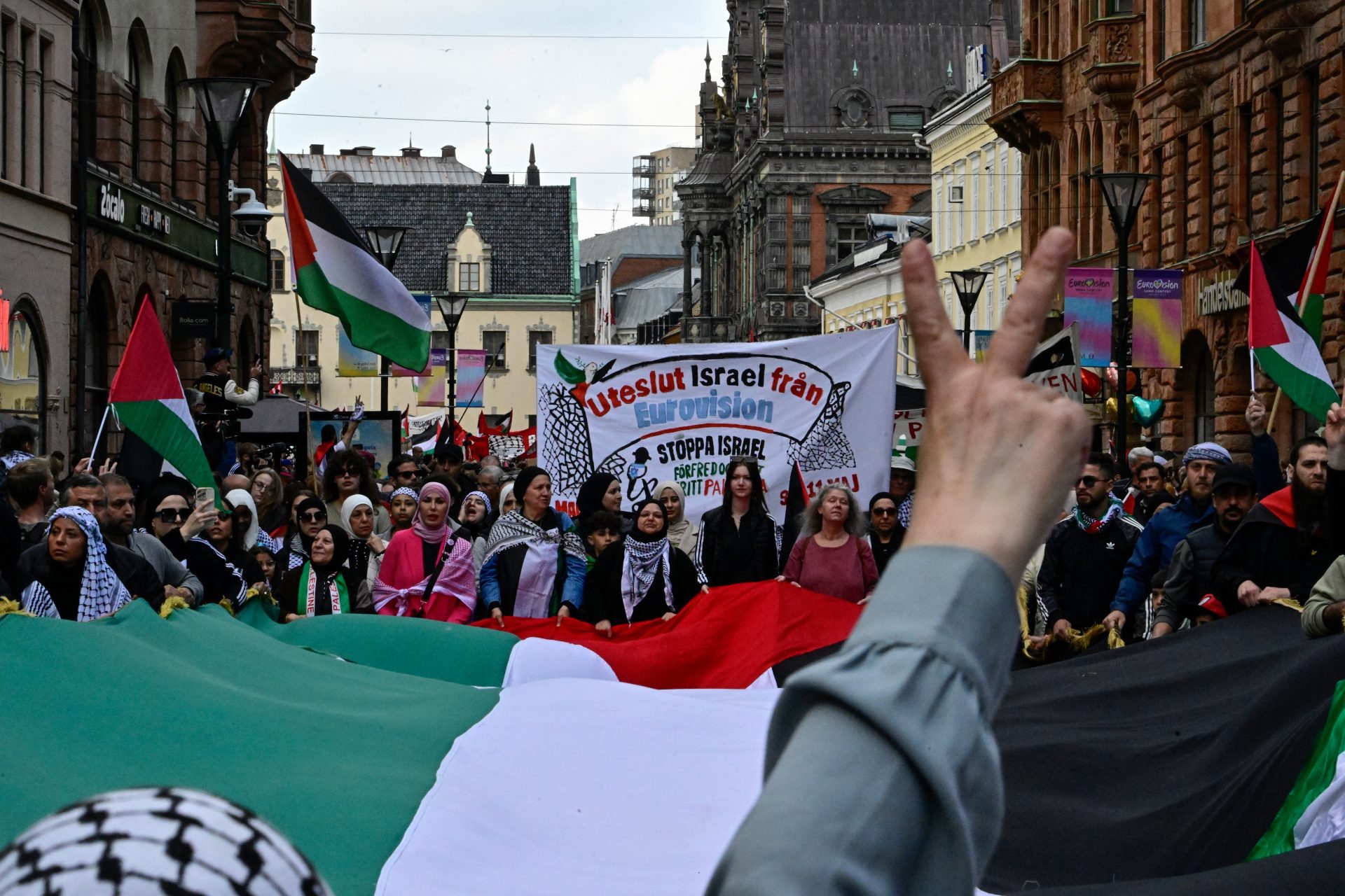Manifestation contre la présence d'Israël à l'Eurovision