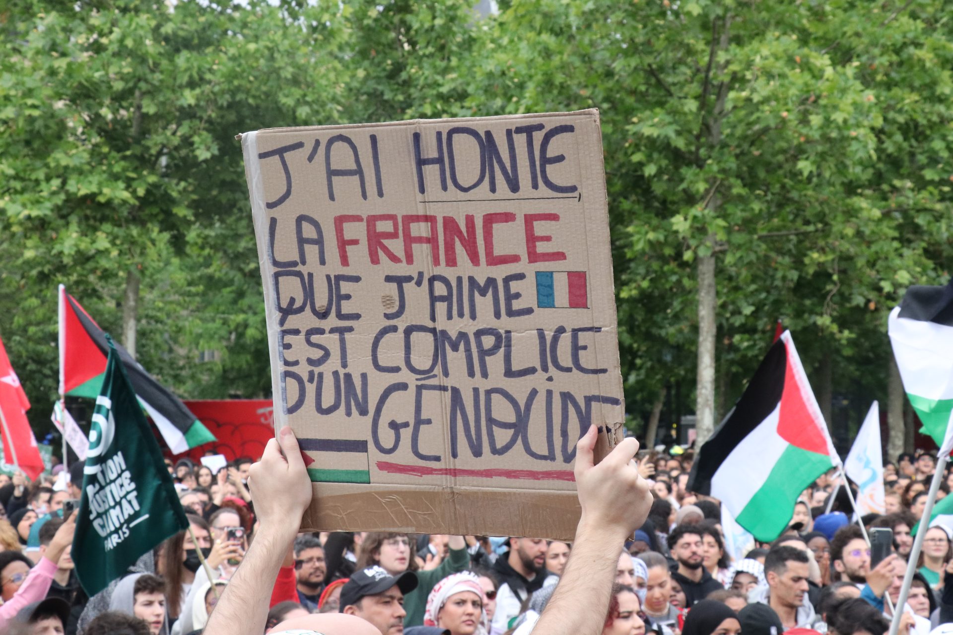 Un député français brandit le drapeau palestinien