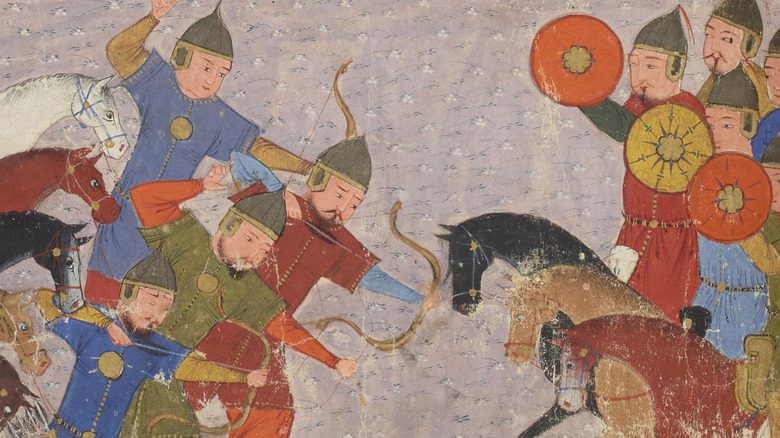 Archers mongols tirant sur la cavalerie Khwarezmian