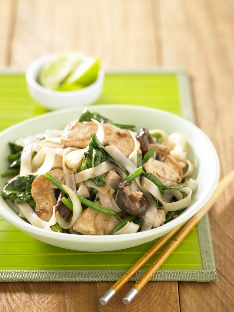 Poulet sauté aux champignons et brocoli croquants