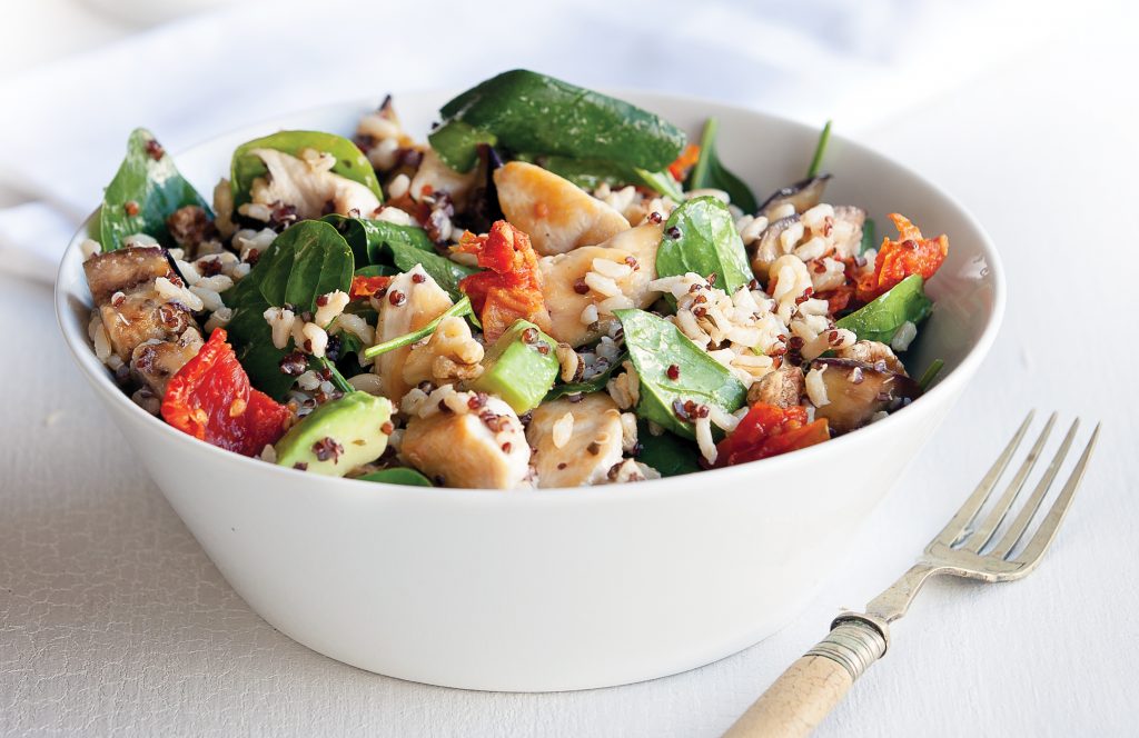 Salade gourmande de poulet, riz et quinoa!