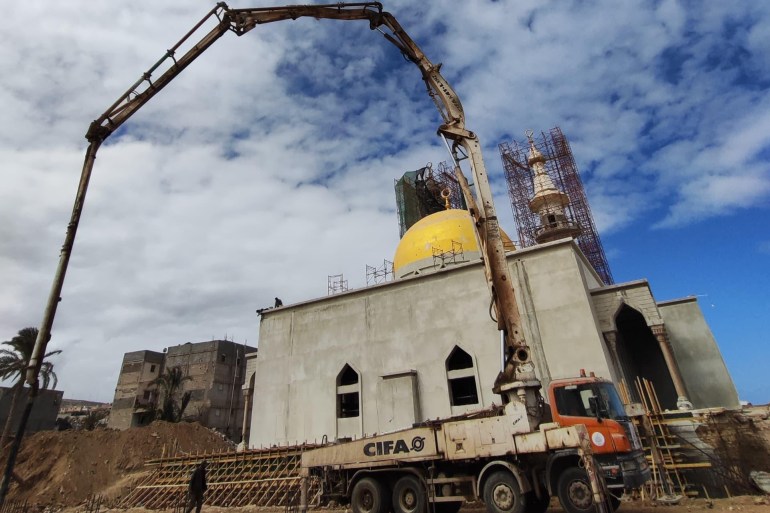 Mosquée Al-Sahaba durant la réhabilitation