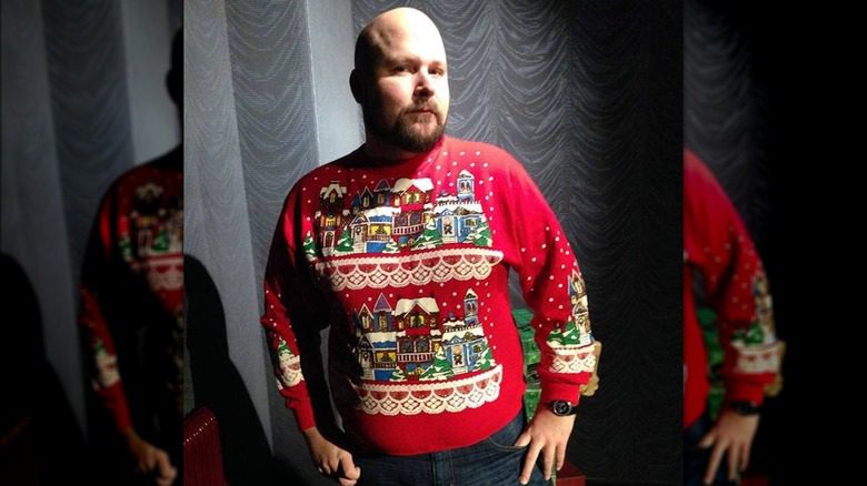 Markus Persson en pull de Noël